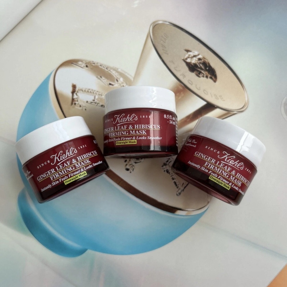 Kiehl's Ginger Leaf & Hibiscus Mask - 14ml 0.5oz - TRAVEL SIZE New x 3=42g
